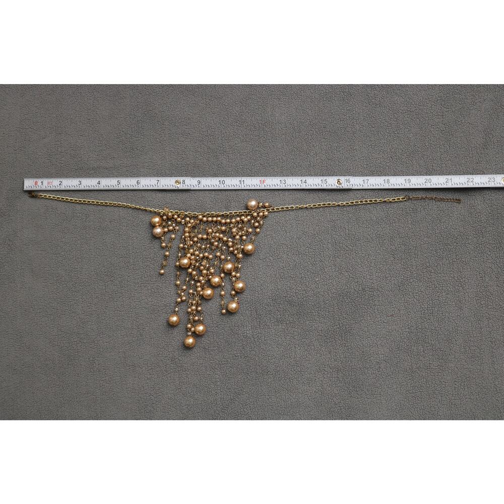 Faux PEARL Necklace Multi Strand 2010s Waterfall Pink Clear 16in - Picture 11 of 11